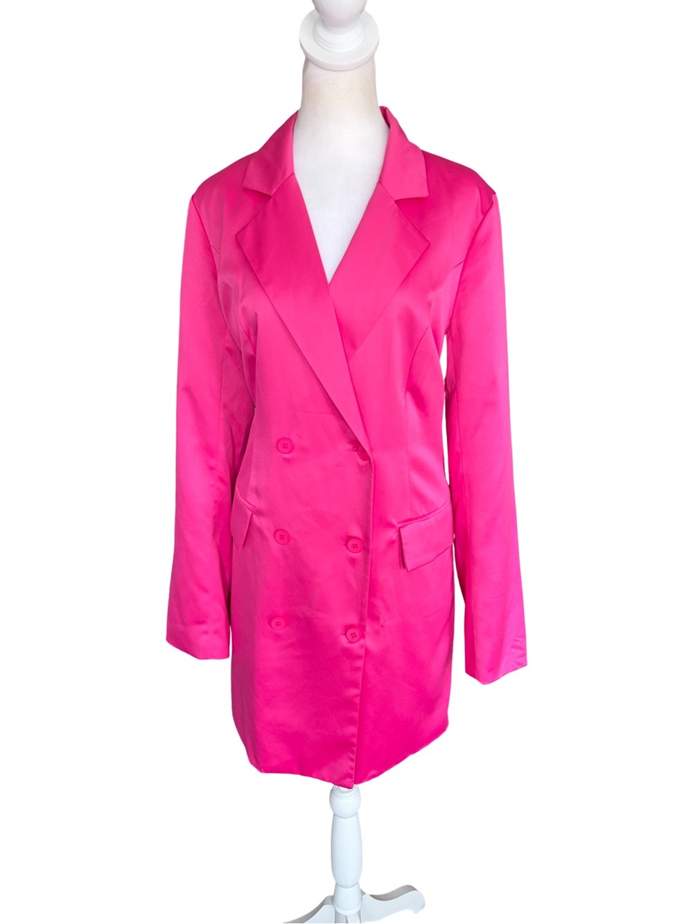 NWT Sugar Lips Leena Keep It Cool Oversized Blazer Dress Fuschia - Picture 6 of 15